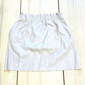 Zara Women's ruffled elastic Mini Skirt Faux Leather pale Pink w Pockets size S